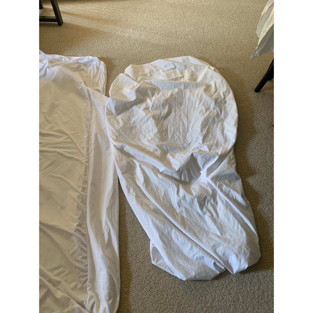 Twin White Comforter and Mattress Protector Box Spring Cover  Preowned